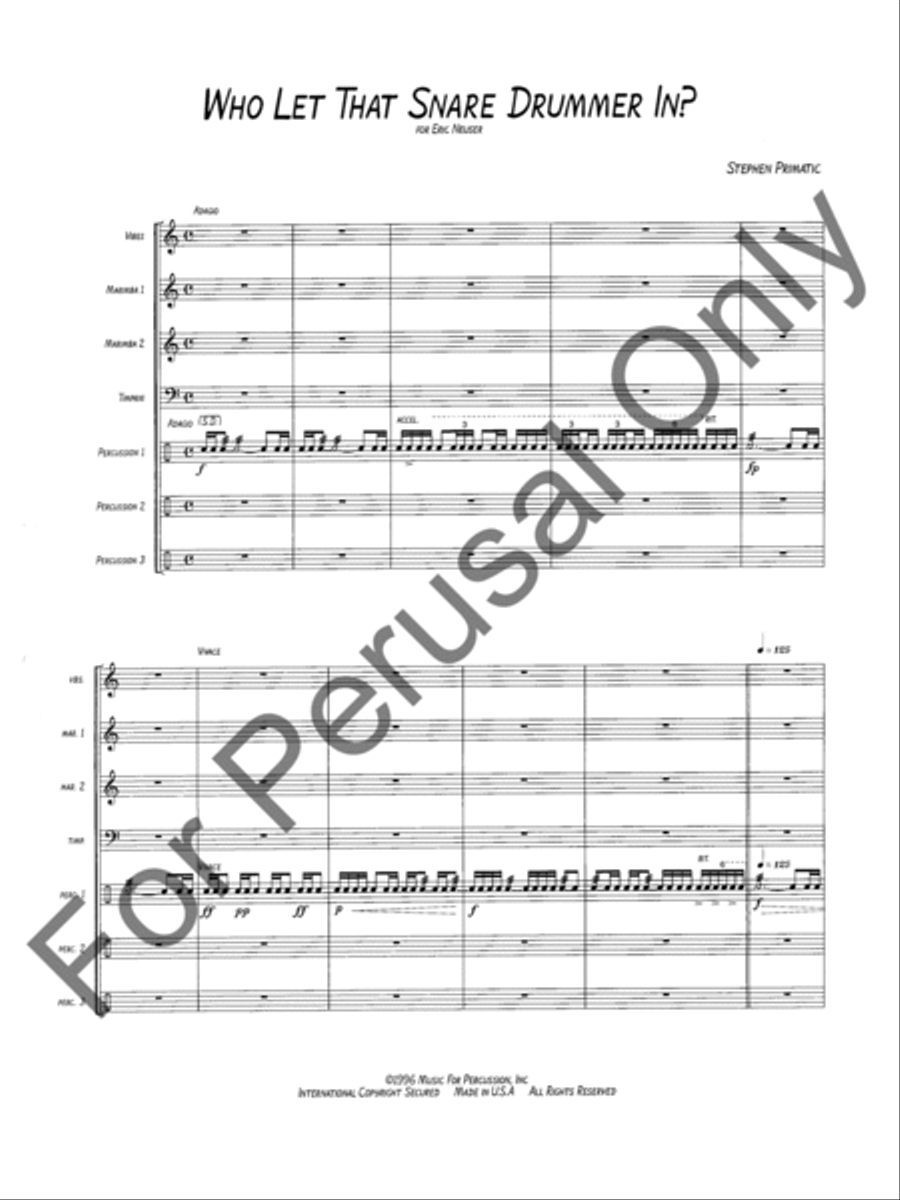 Who Let That Snare Drummer In? Snare Drum scores gallery preview page 3