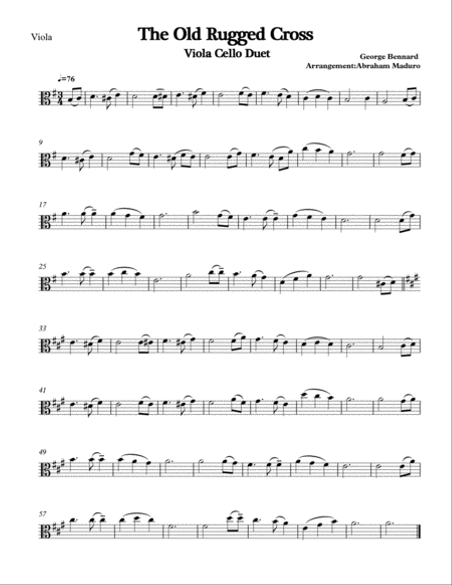The Old Rugged Cross Viola-Cello Duet Two Tonalities String Duet scores gallery preview page 4