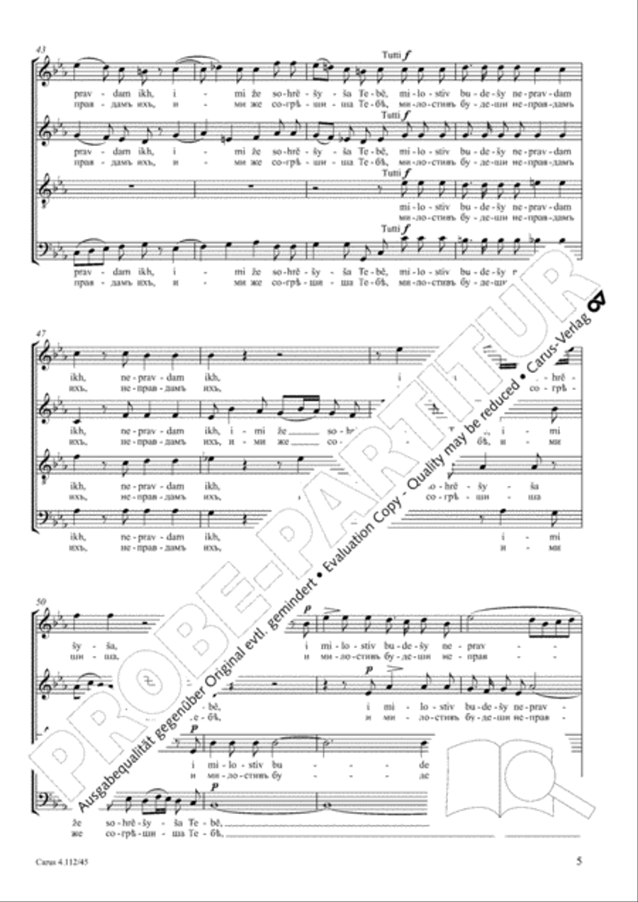 Lord, God of Israel (Hospodi, Boze Izrailev) 4-Part scores gallery preview page 6