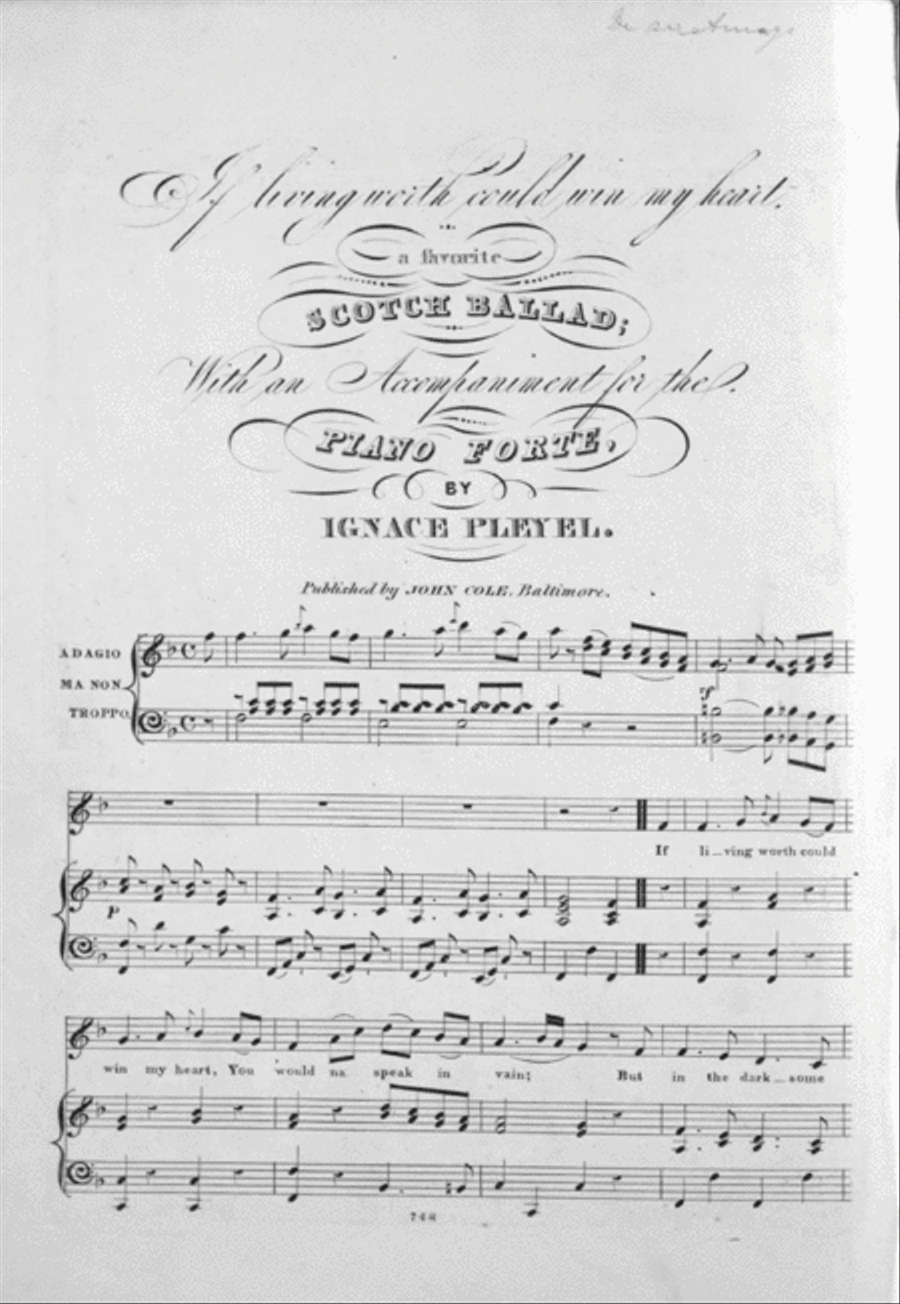 If Living Worth Could Win My Heart. A Favorite Scotch Ballad Voice scores gallery preview page 1