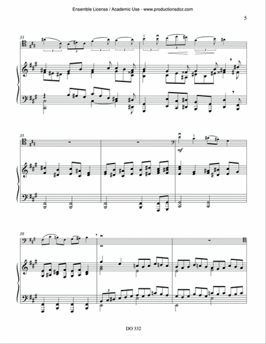 Trois pièces pour violoncelle et piano Piano Accompaniment scores gallery preview page 5