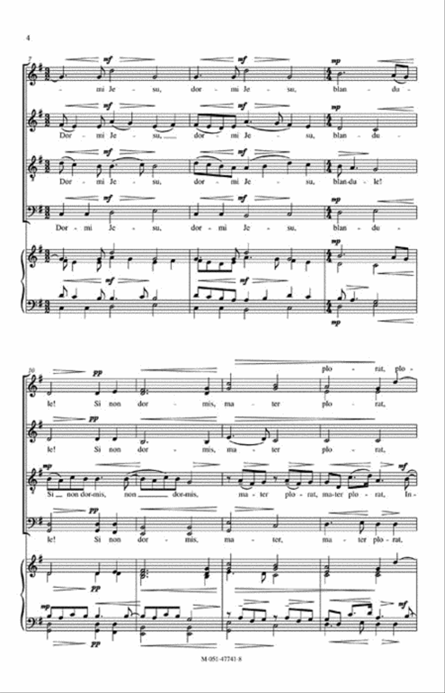 Dormi, Jesu! Dormi, Jesu! 4-Part scores gallery preview page 3