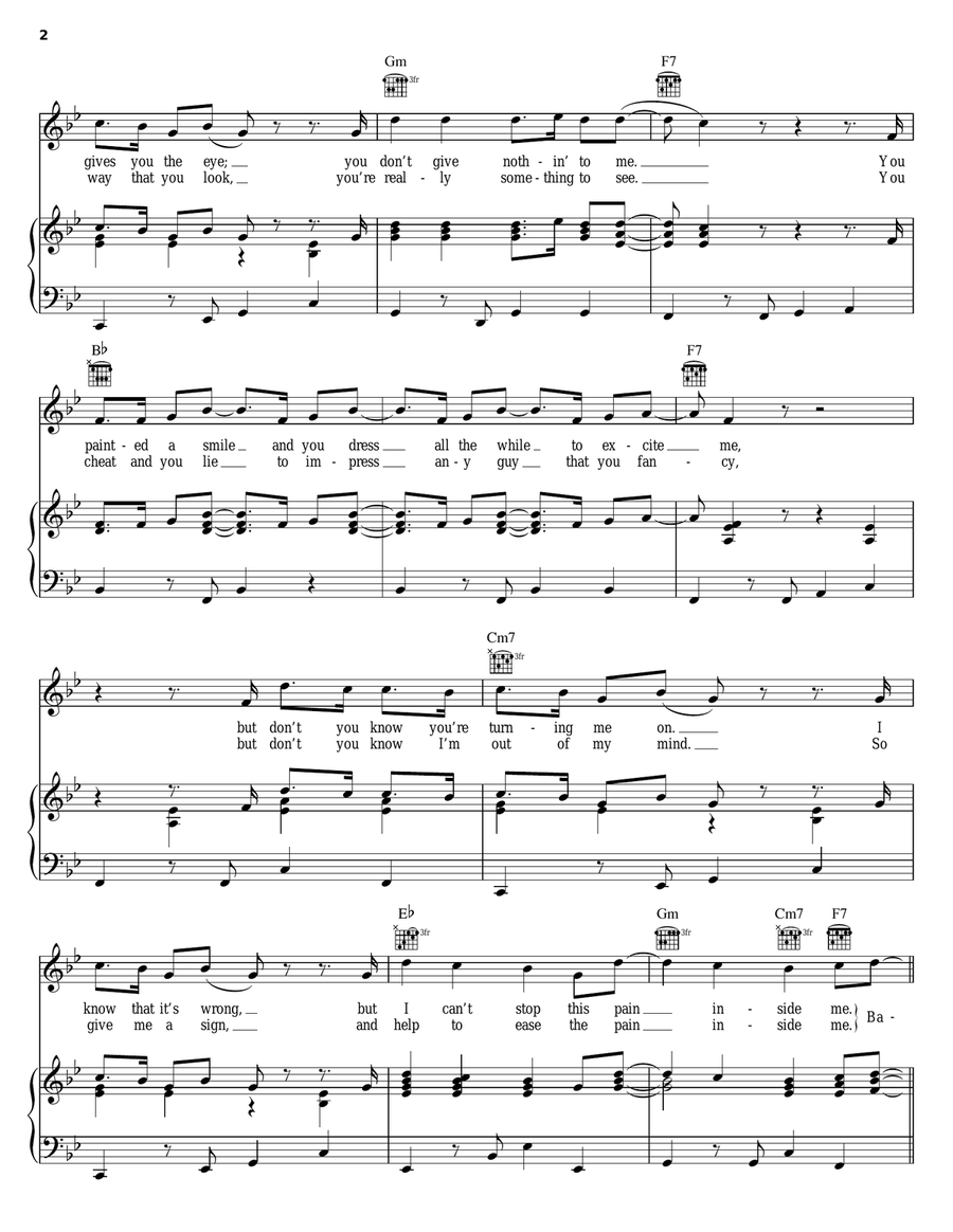 Love Really Hurts Without You Piano, Vocal, Guitar scores gallery preview page 2