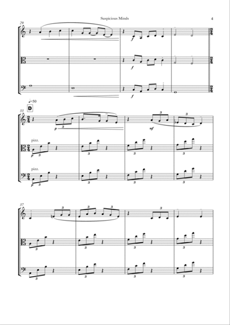 Suspicious Minds String Trio scores gallery preview page 4