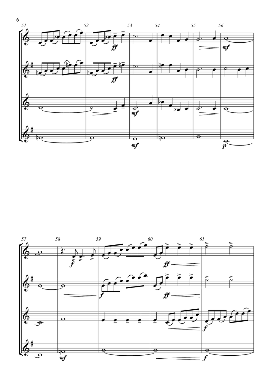 Zadok the Priest (UEFA Champions League Anthem) Woodwind Quartet scores gallery preview page 6