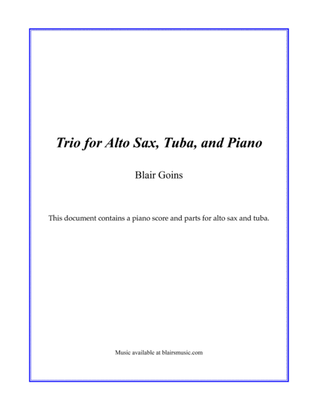 Trio for Alto Sax, Tuba, and Piano