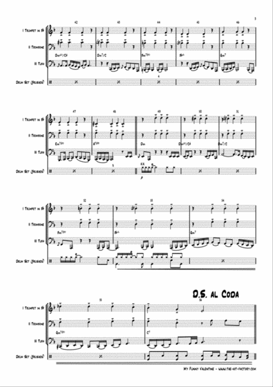 My Funny Valentine Euphonium scores gallery preview page 3