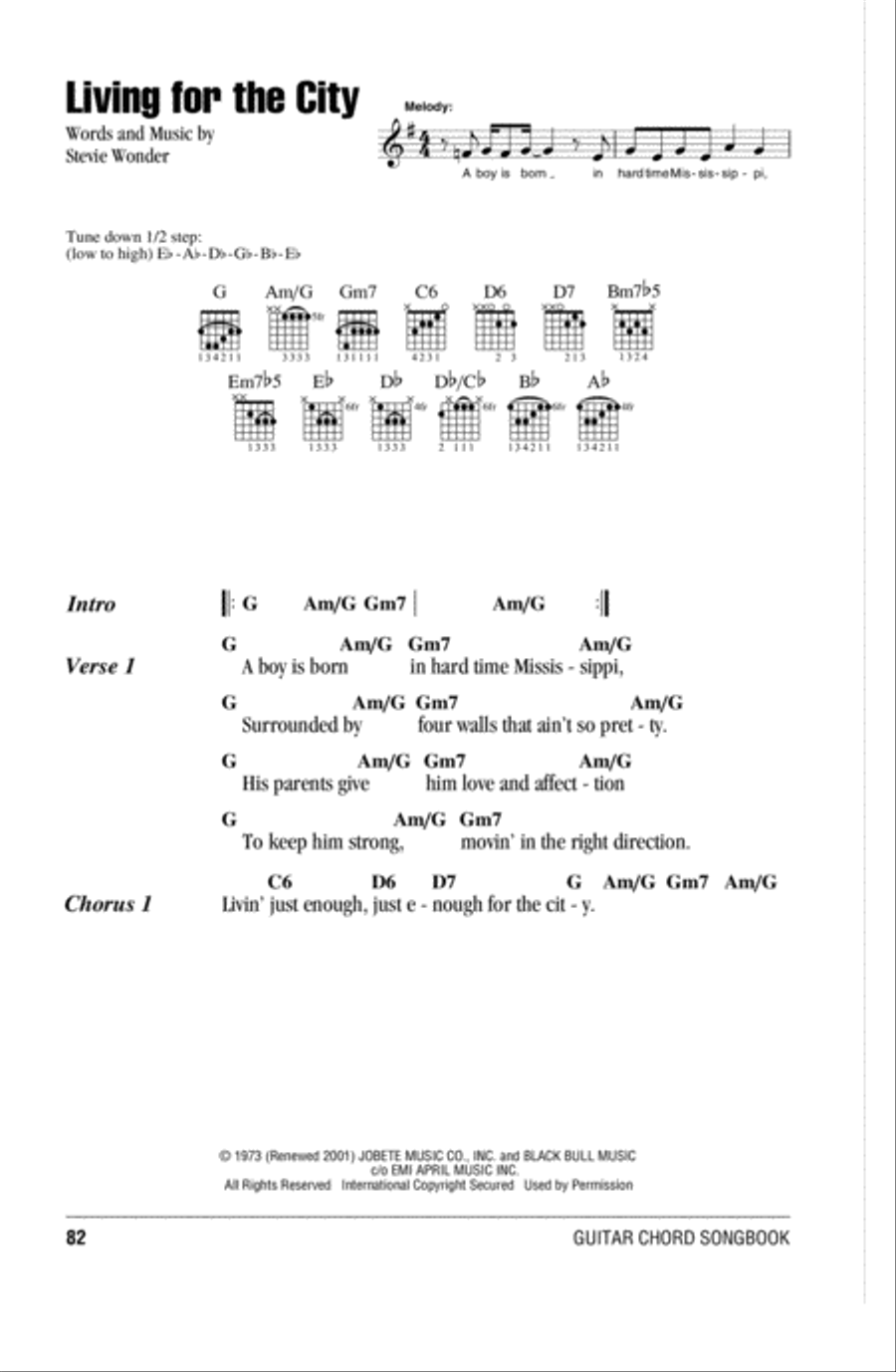 Living For The City Living For The City Acoustic Guitar scores gallery preview page 1