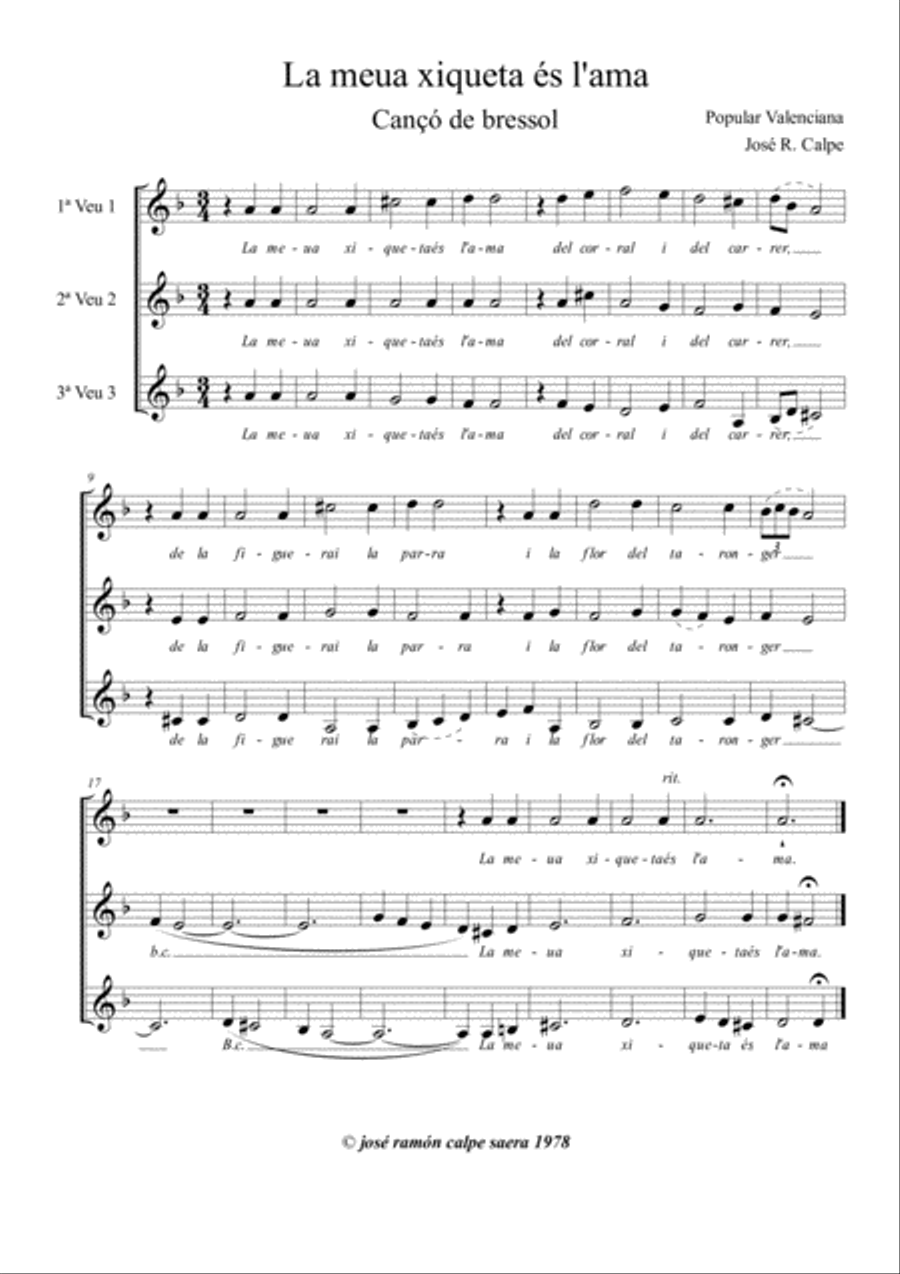 LA MEUA XIQUETA LA MEUA XIQUETA SSA scores gallery preview page 1