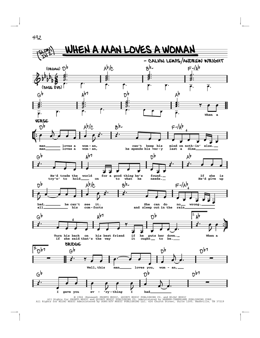 When A Man Loves A Woman When A Man Loves A Woman Piano scores gallery preview page 1