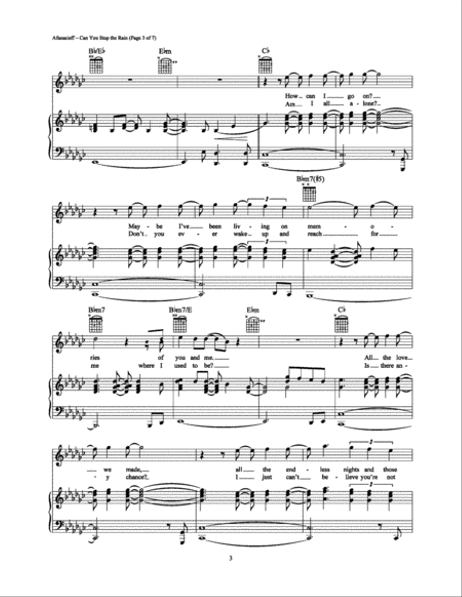 Can You Stop the Rain Piano, Vocal, Guitar scores gallery preview page 3