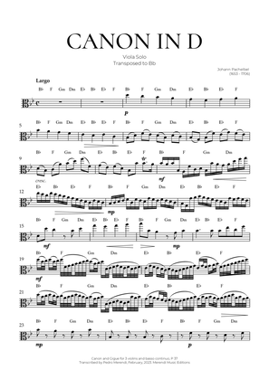 Book cover for Canon in D (Viola Solo) - Johann Pachelbel