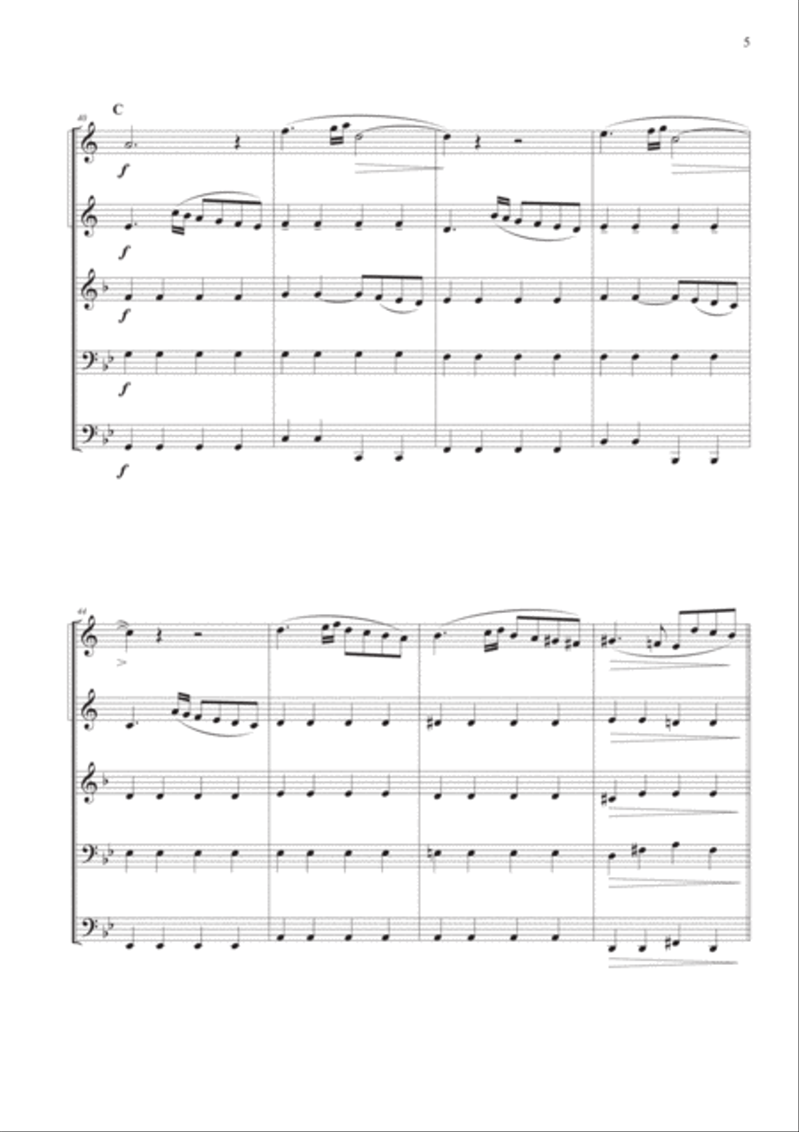 Ave Maria by Caccini-Vavilov for Brass Quintet Brass Quintet scores gallery preview page 5