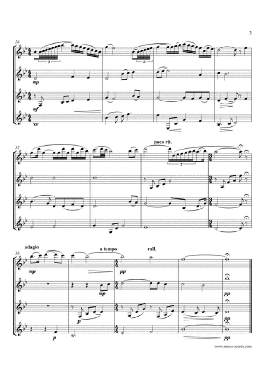 Shenandoah - Clarinet Quartet Clarinet Quartet scores gallery preview page 3