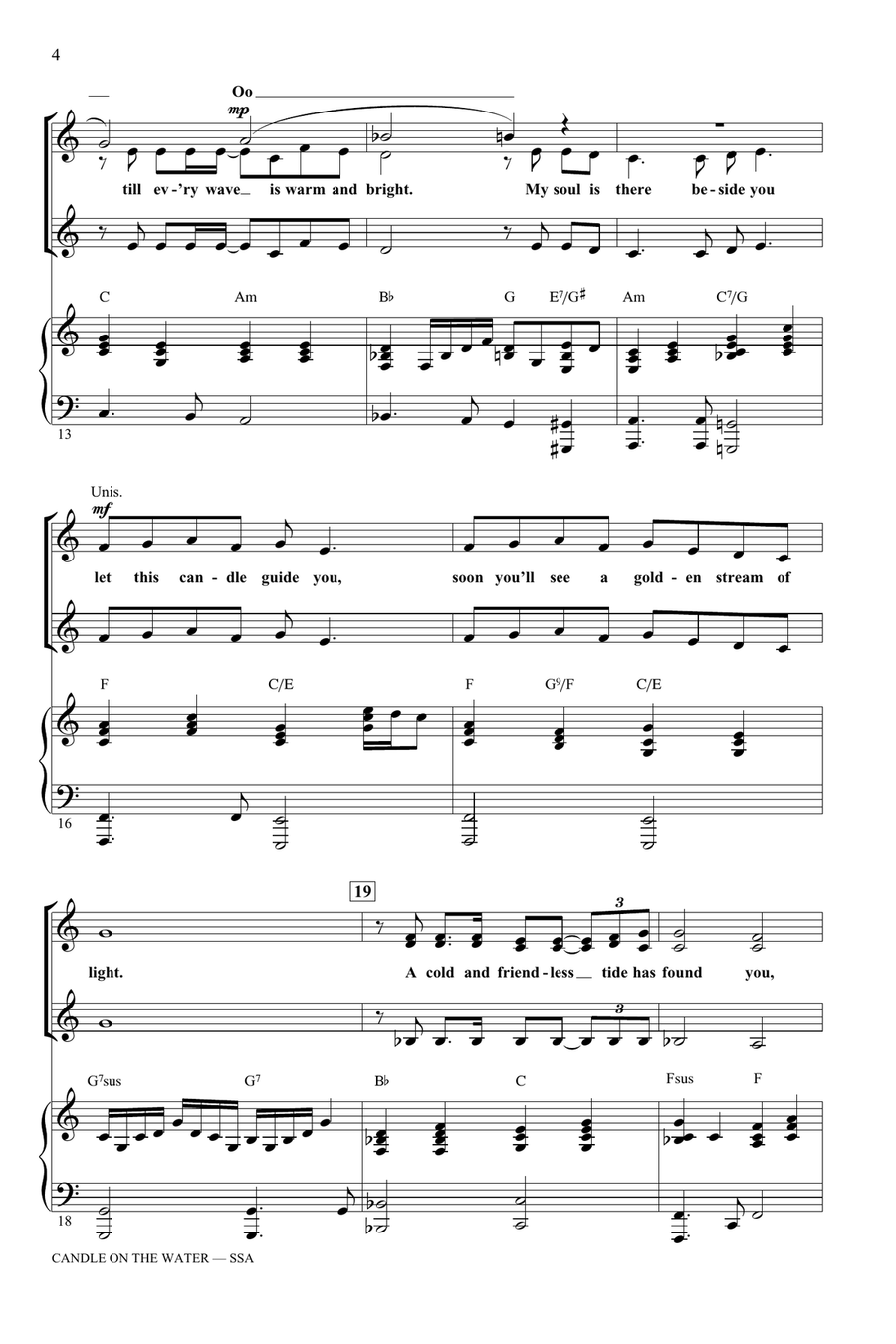 Candle On The Water (from Pete's Dragon) (arr. Ed Lojeski) SSA scores gallery preview page 3