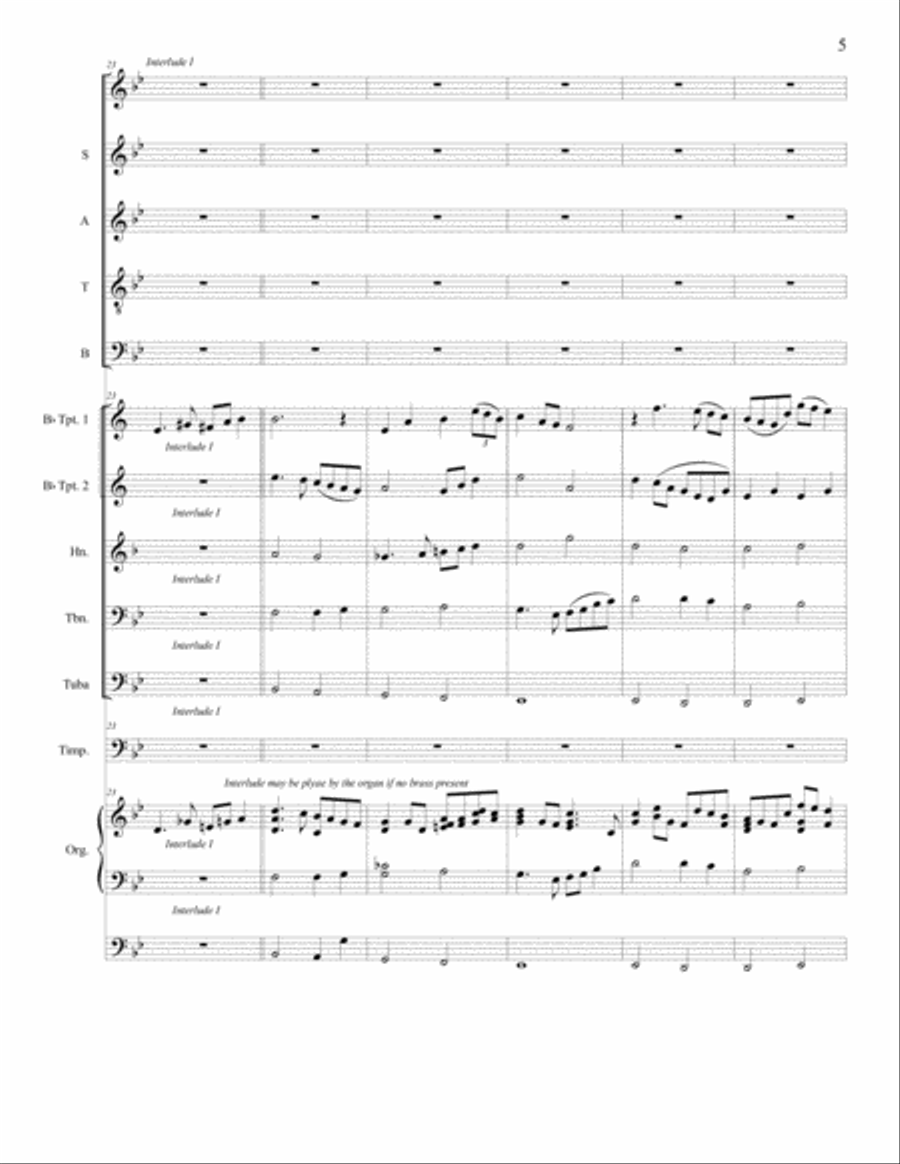 Introit for the Chrism Mass, for SATB, Orchestra, Organ and Congregation 4-Part scores gallery preview page 5