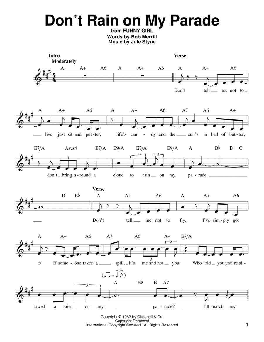 Don't Rain On My Parade Voice scores gallery preview page 1