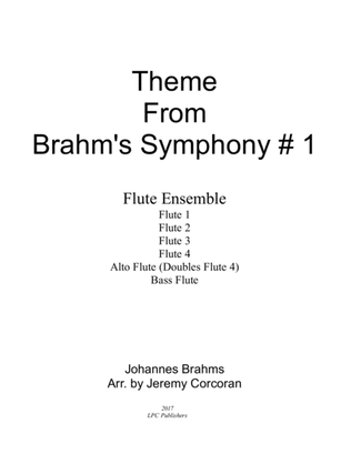 Book cover for Theme from Brahms Symphony #1 for Flute Ensemble