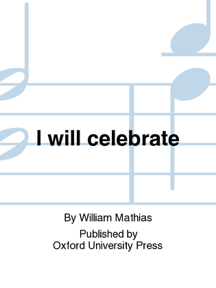 Book cover for I will celebrate