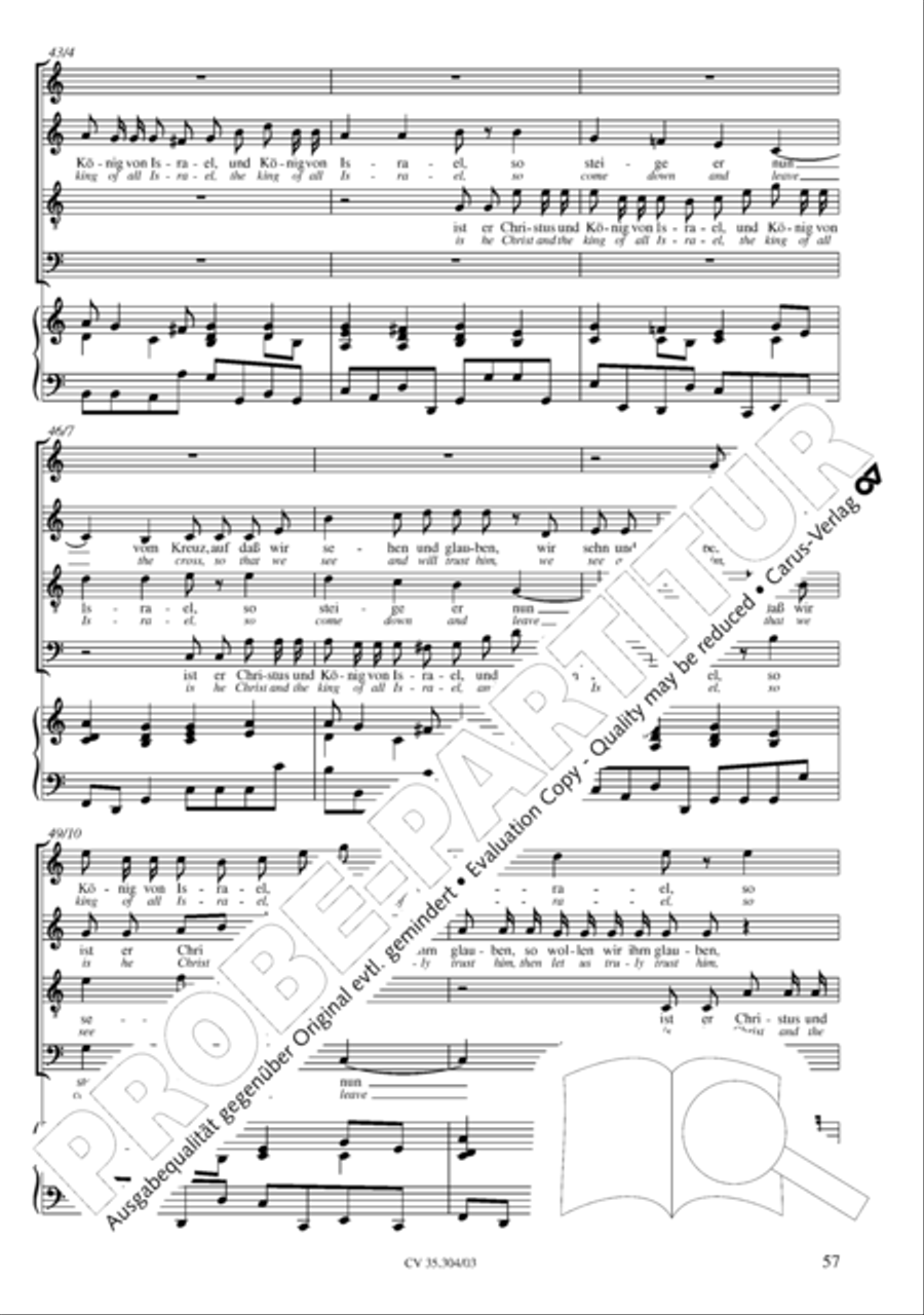 St. Mark Passion (Markus-Passion) 4-Part scores gallery preview page 58