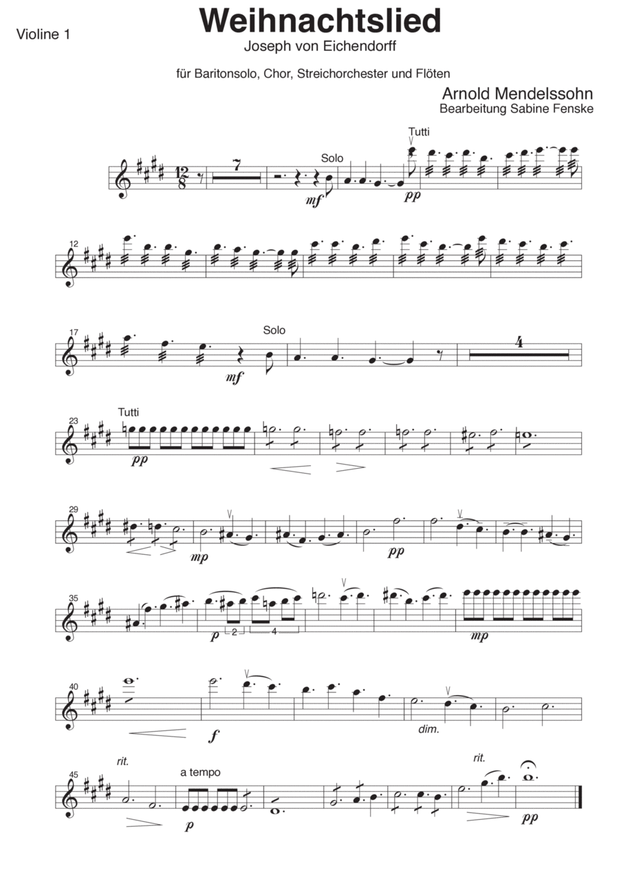 Weihnachtslied Chamber Orchestra scores gallery preview page 1