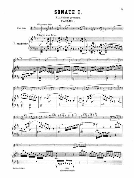 Sonatas for Violin and Piano by Ludwig van Beethoven Violin Solo - Sheet Music