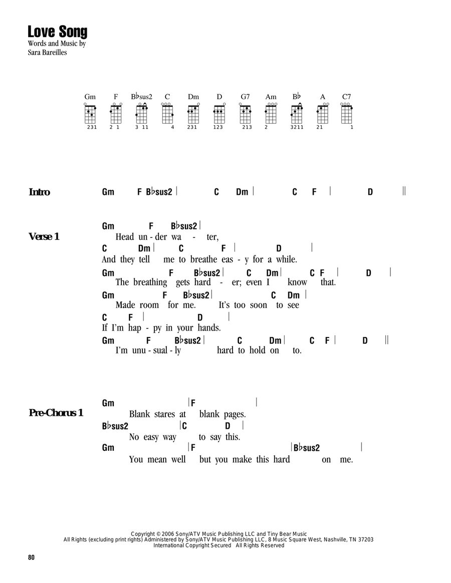 Love Song Ukulele scores gallery preview page 1