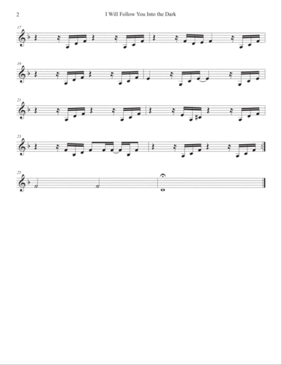 I Will Follow You Into The Dark String Quartet scores gallery preview page 6