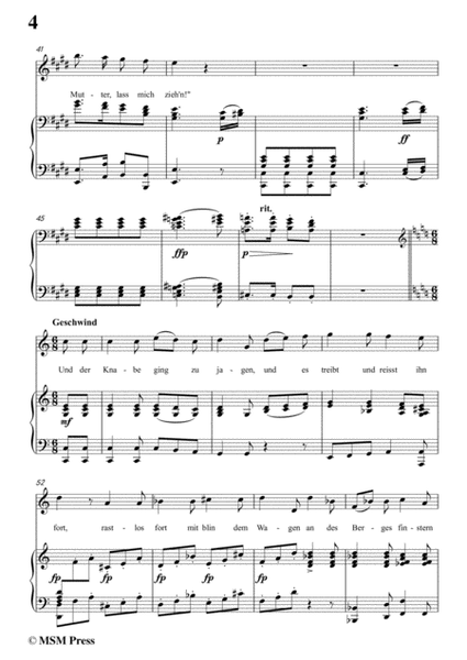 Schubert-Der Alpenjäger,Op.37 No.2,in E Major,for Voice&Piano image number null