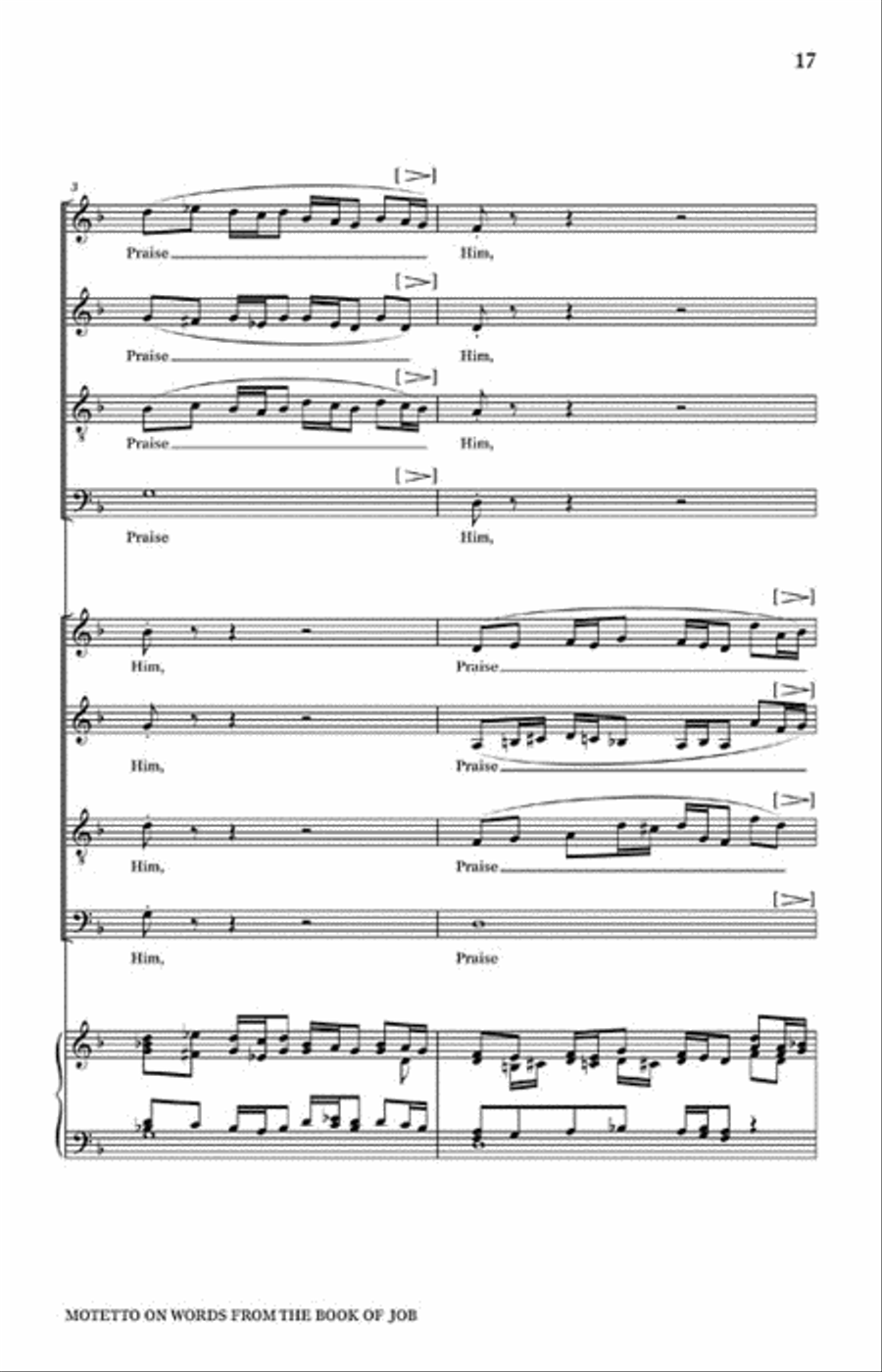 Motetto on Words from the Book of Job 4-Part scores gallery preview page 5