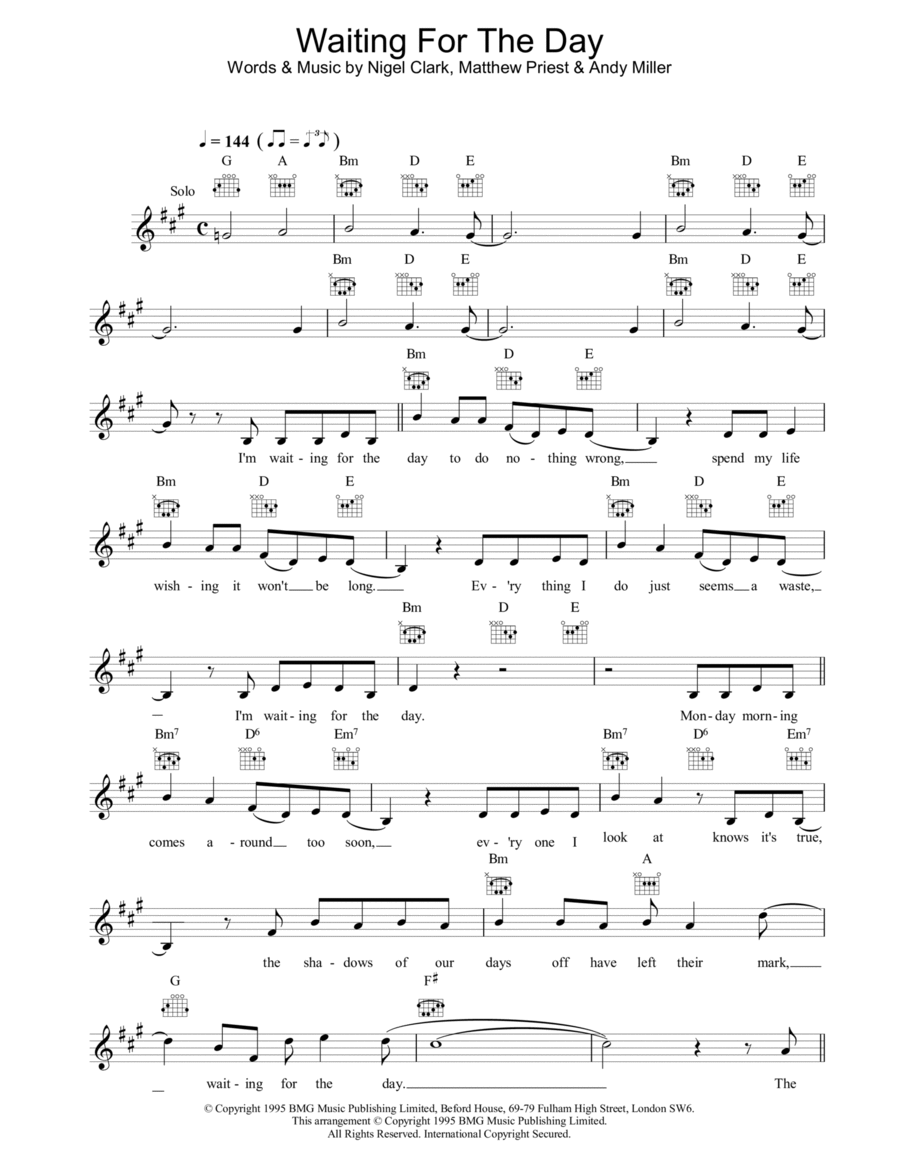 Waiting For The Day Waiting For The Day Piano scores gallery preview page 1