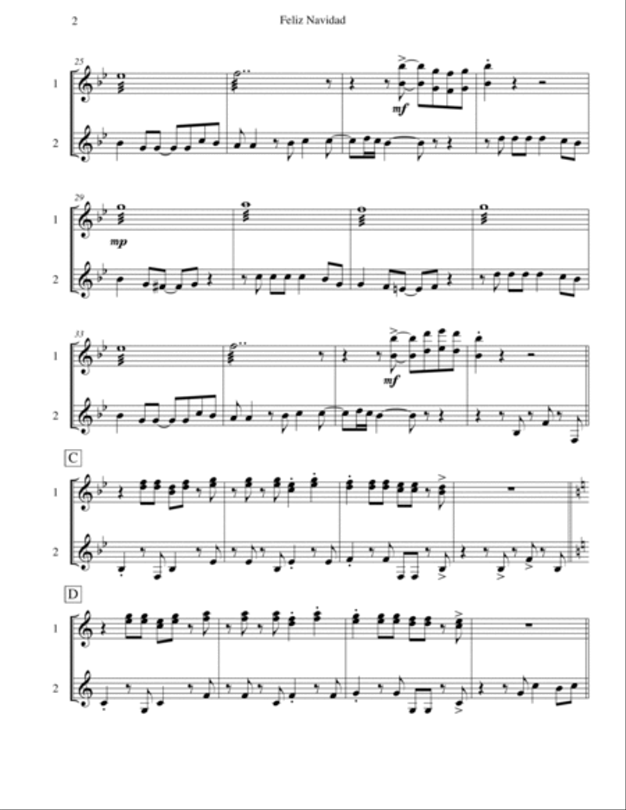Feliz Navidad Feliz Navidad Marimba scores gallery preview page 2