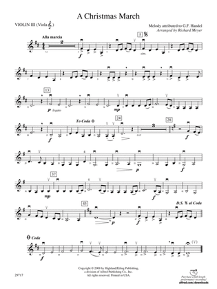 A Christmas March: 3rd Violin (Viola [TC])
