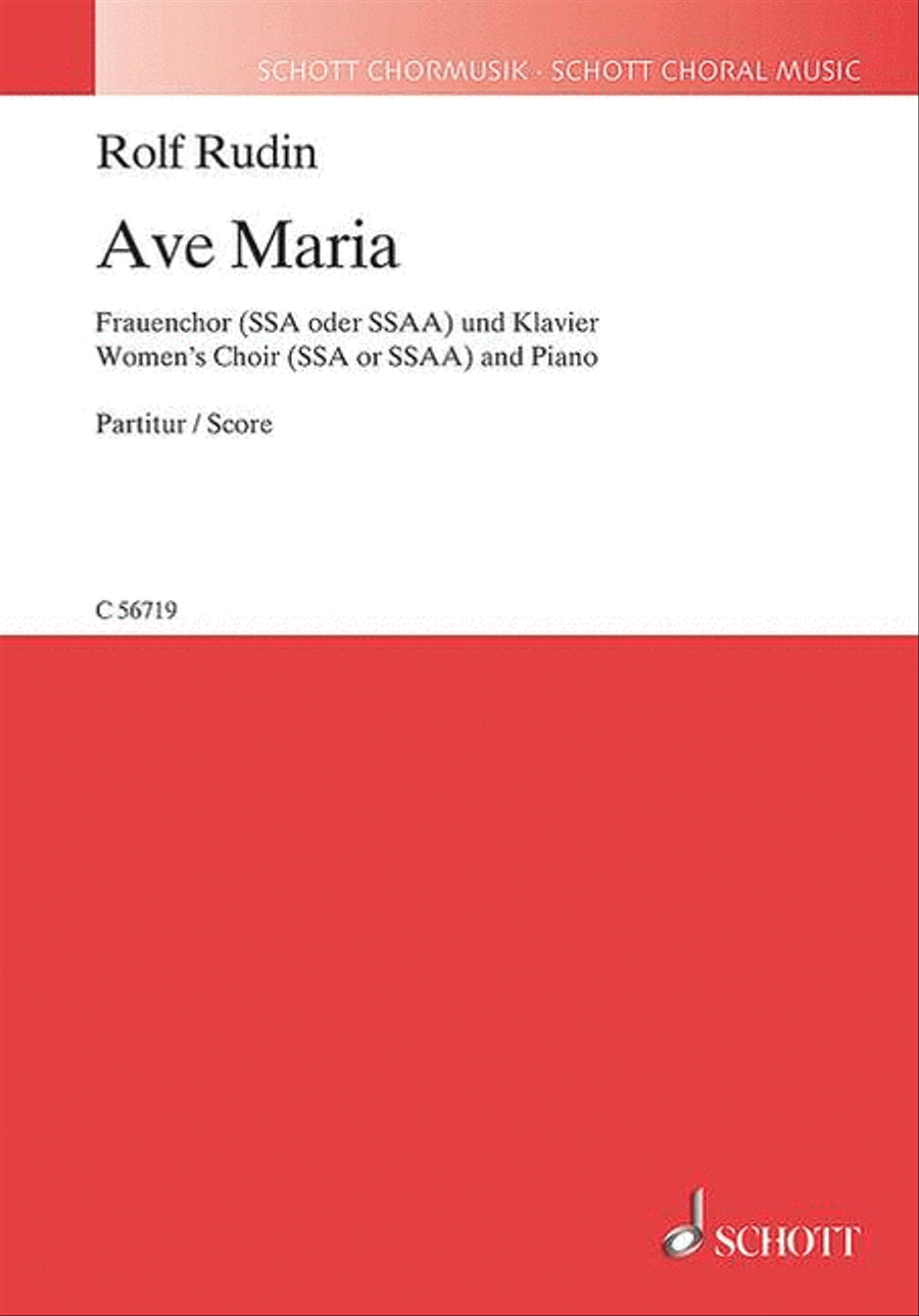 Ave Maria Choral Score Choral Score Ssa/ssaa & Pano Latin SSAA scores gallery preview page 1