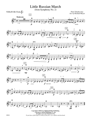 Little Russian March (from Symphony No. 2): 3rd Violin (Viola [TC])