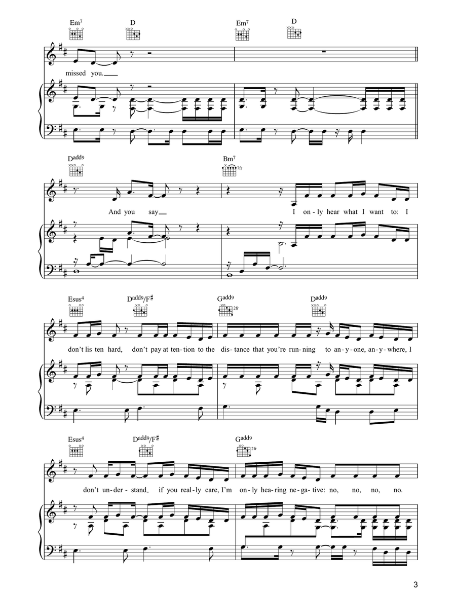 Stay (I Missed You) Stay (I Missed You) Piano, Vocal, Guitar scores gallery preview page 3