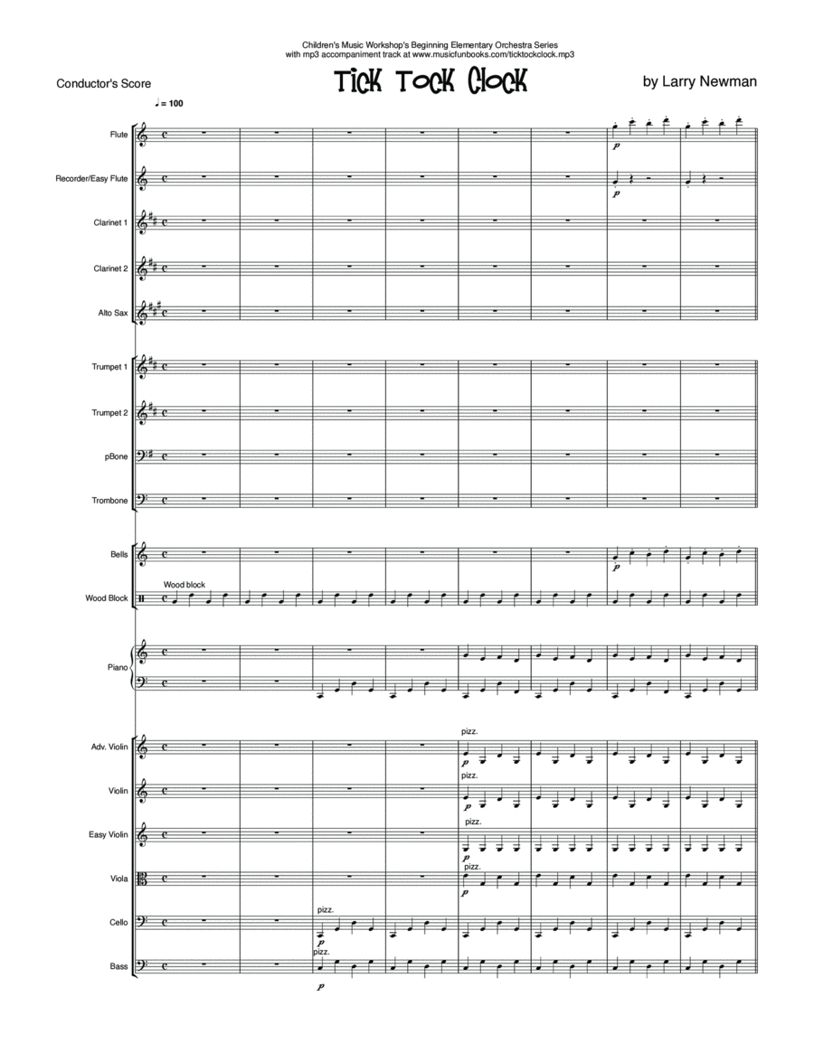 Tick Tock Clock Tick Tock Clock Full Orchestra scores gallery preview page 1