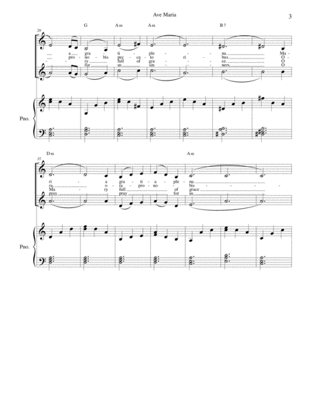Ave Maria - Latin and English lyrics included for duet and piano image number null