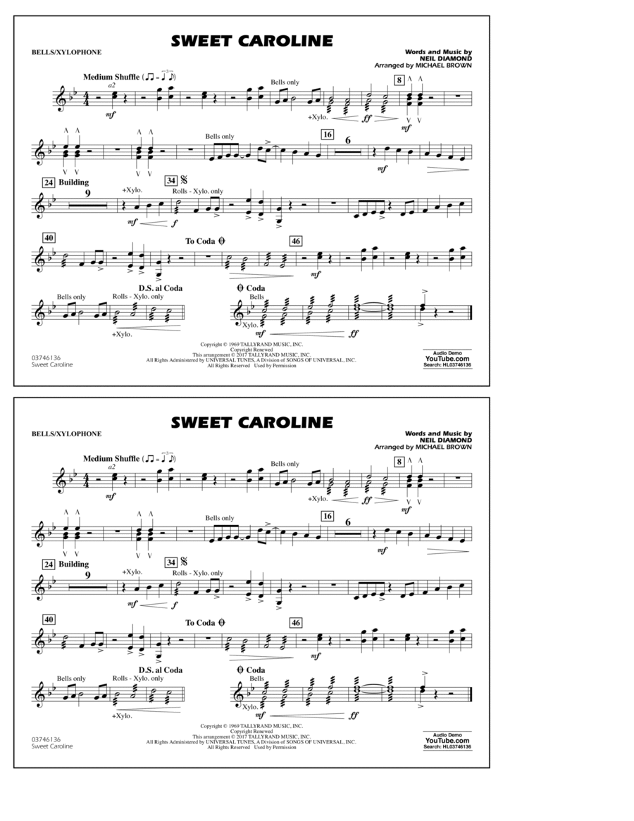 Sweet Caroline - Bells/Xylophone