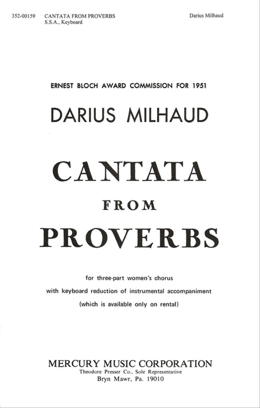 Cantata from Proverbs Cantata from Proverbs SSA scores gallery preview page 1