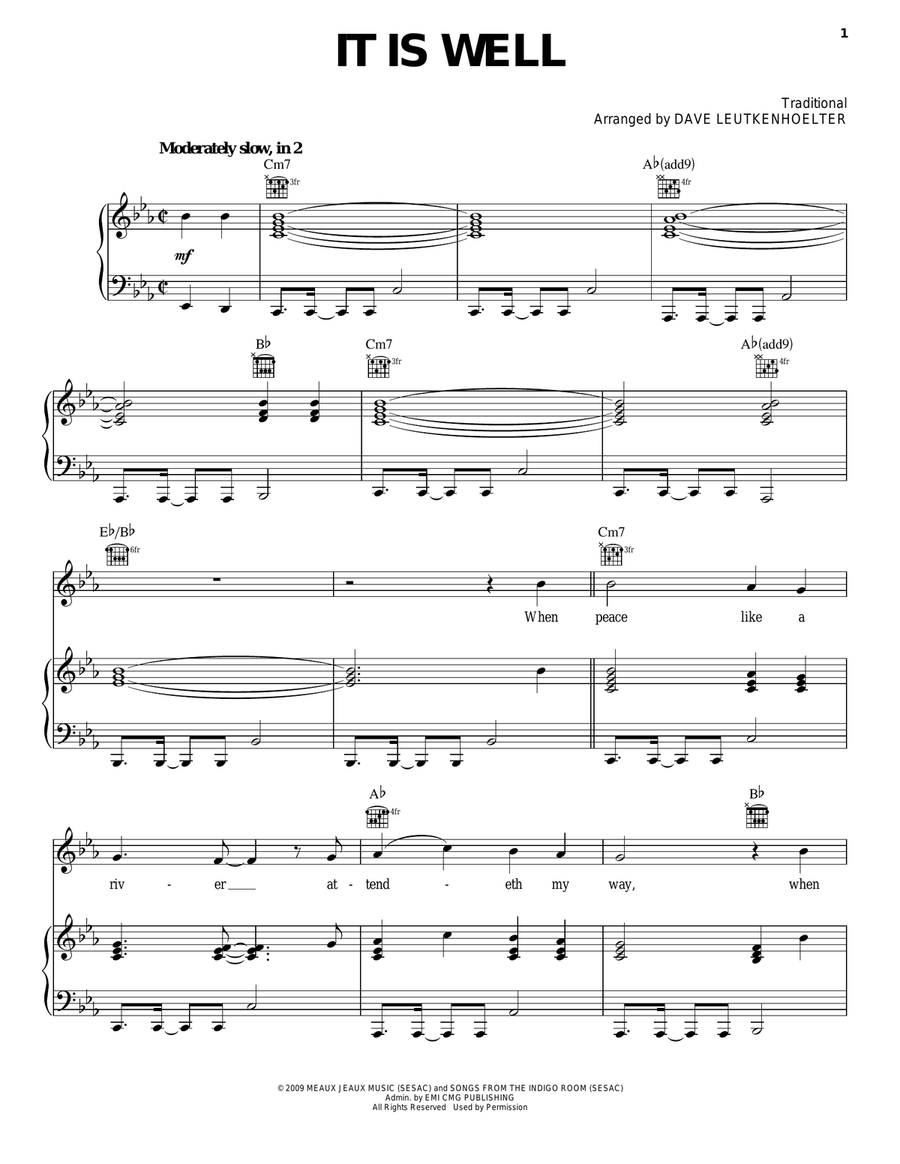 It Is Well It Is Well Piano, Vocal, Guitar scores gallery preview page 1