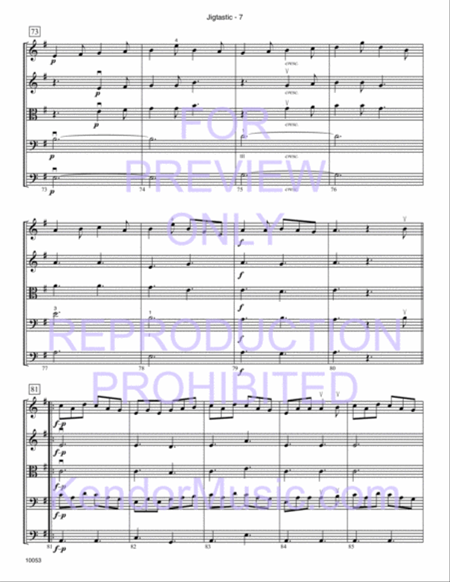 Jigtastic (Full Score) String Orchestra scores gallery preview page 8