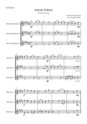 Adeste Fideles (Christmas Song) for Alto Saxophone Trio