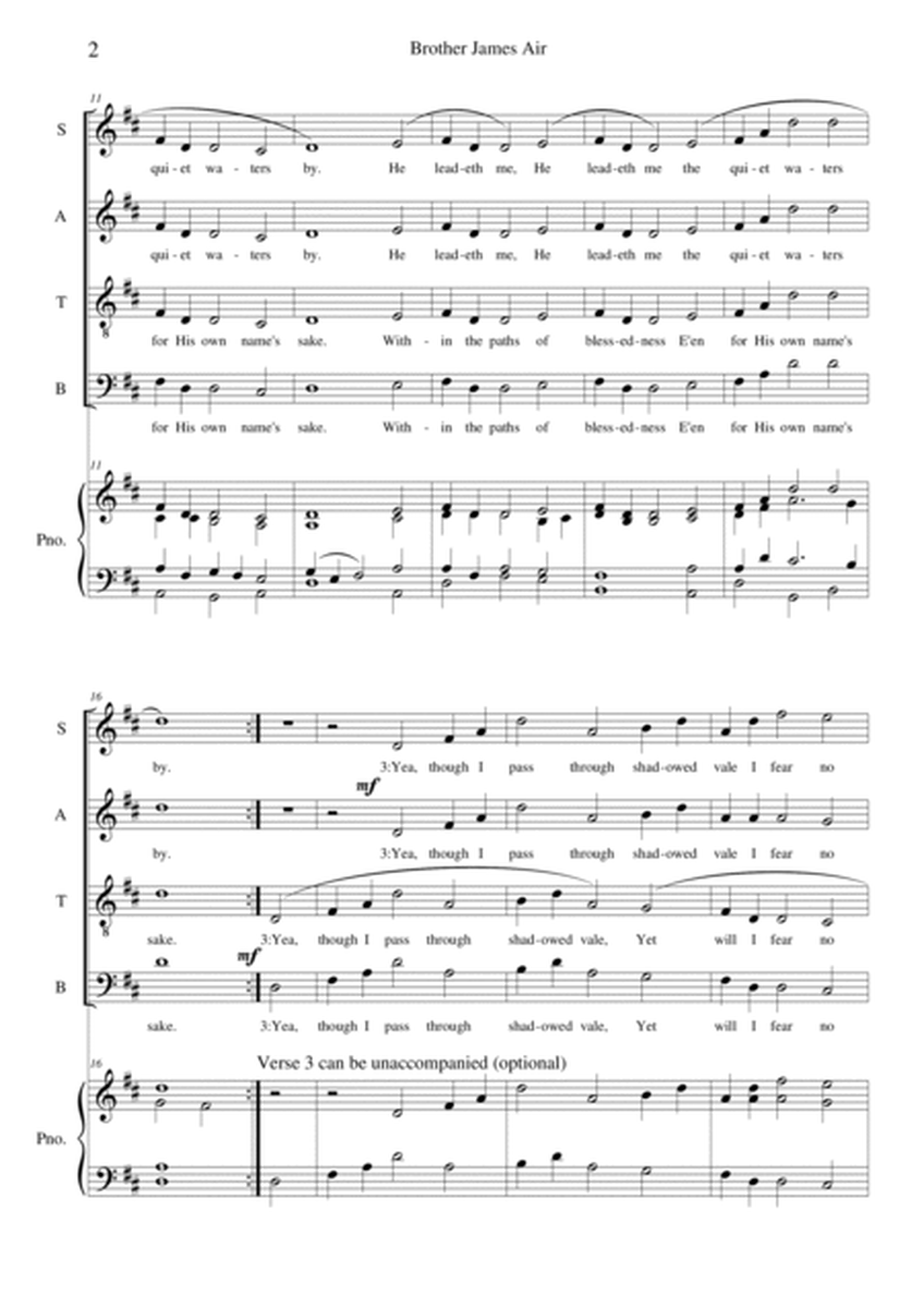 Brother James Air - SATB & piano/Organ Arr. by Graham Dickson-Place image number null