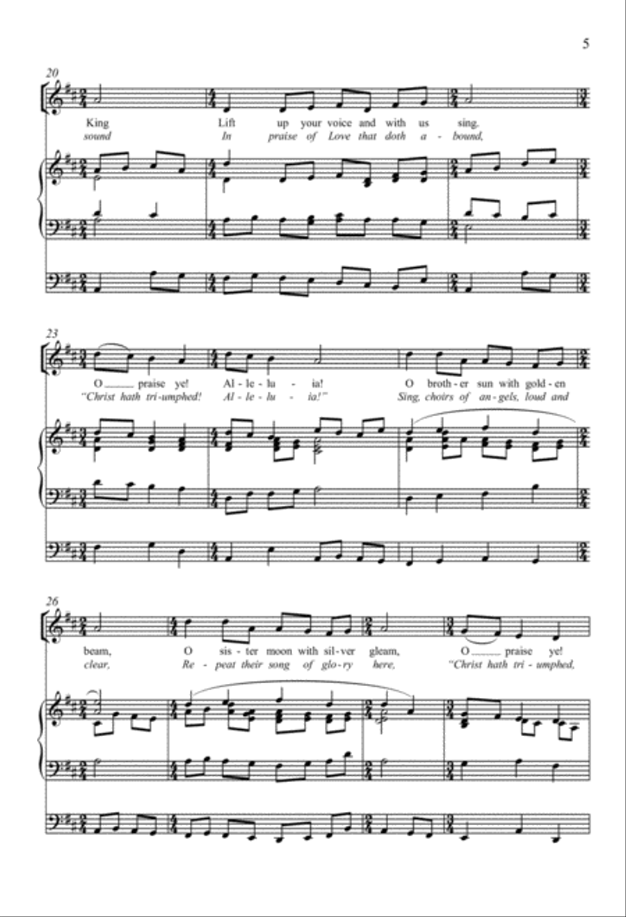 All Creatures of Our God and King (Now Let the Vault of Heaven Resound) 4-Part scores gallery preview page 5