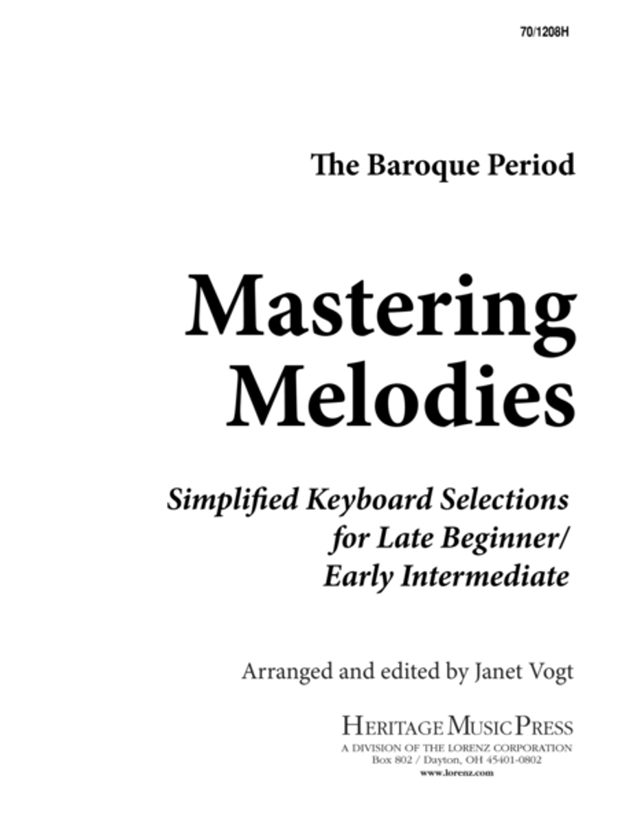 Mastering Melodies: The Baroque Period Piano Solo scores gallery preview page 1