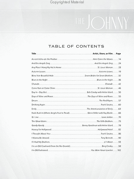 The Johnny Mercer Centennial Sheet Music Collection