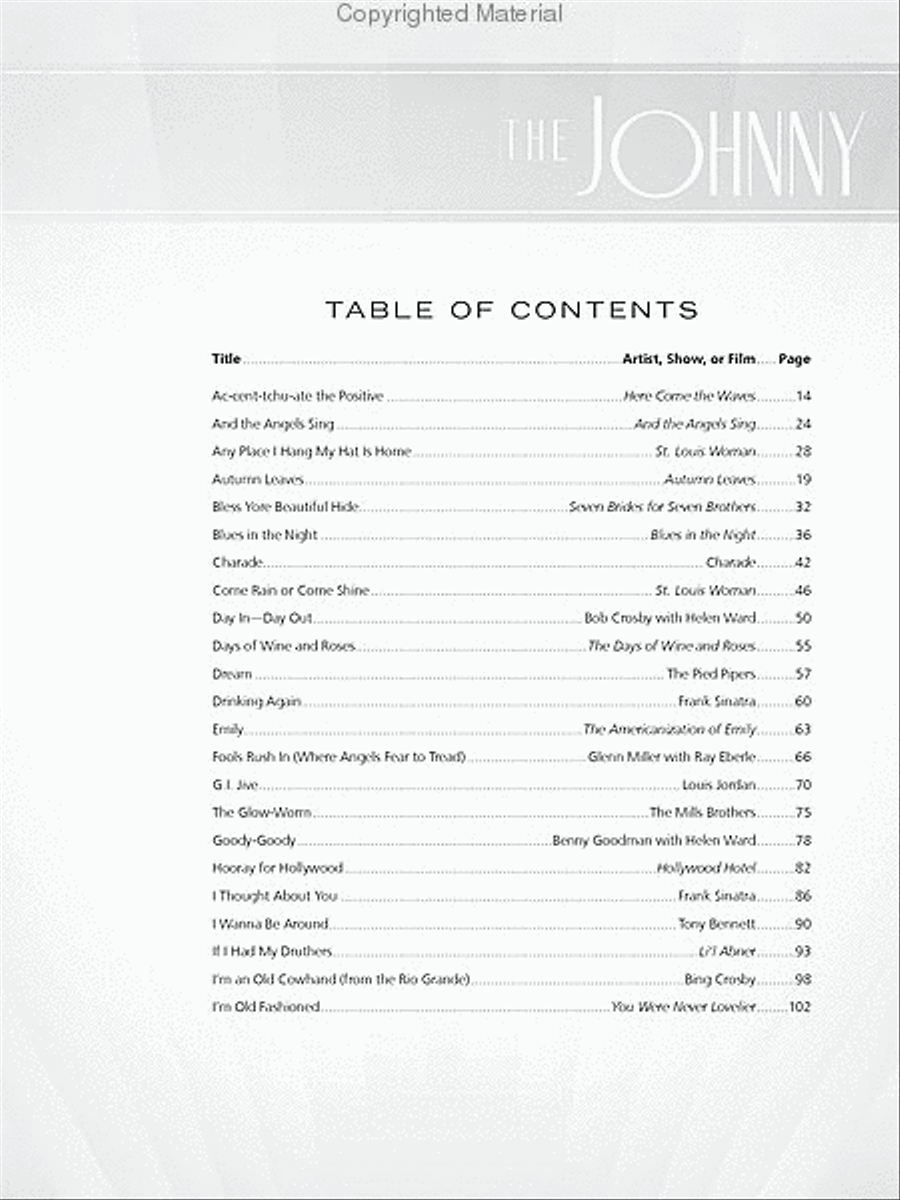 The Johnny Mercer Centennial Sheet Music Collection