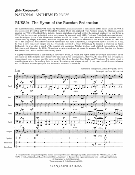 Russian Federation National Anthem: The Hymn of the Russian Federation image number null