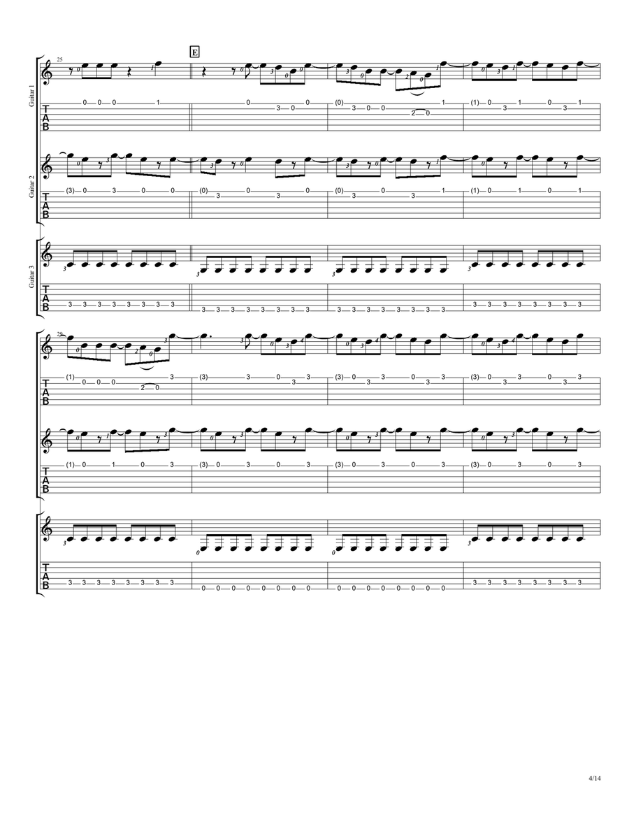 I Gotta Feeling Guitar Ensemble scores gallery preview page 4